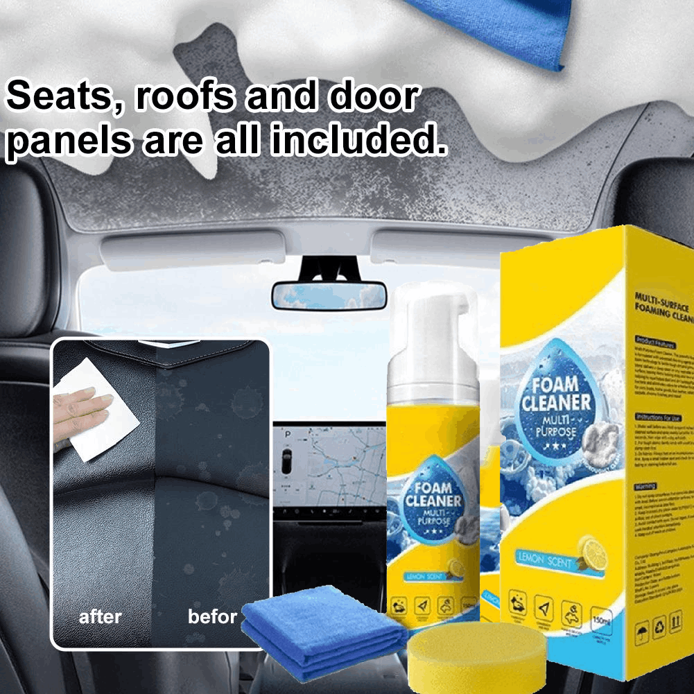 Leather Cleaner Interior - Multipurpose Foam Cleaner for Car Interior