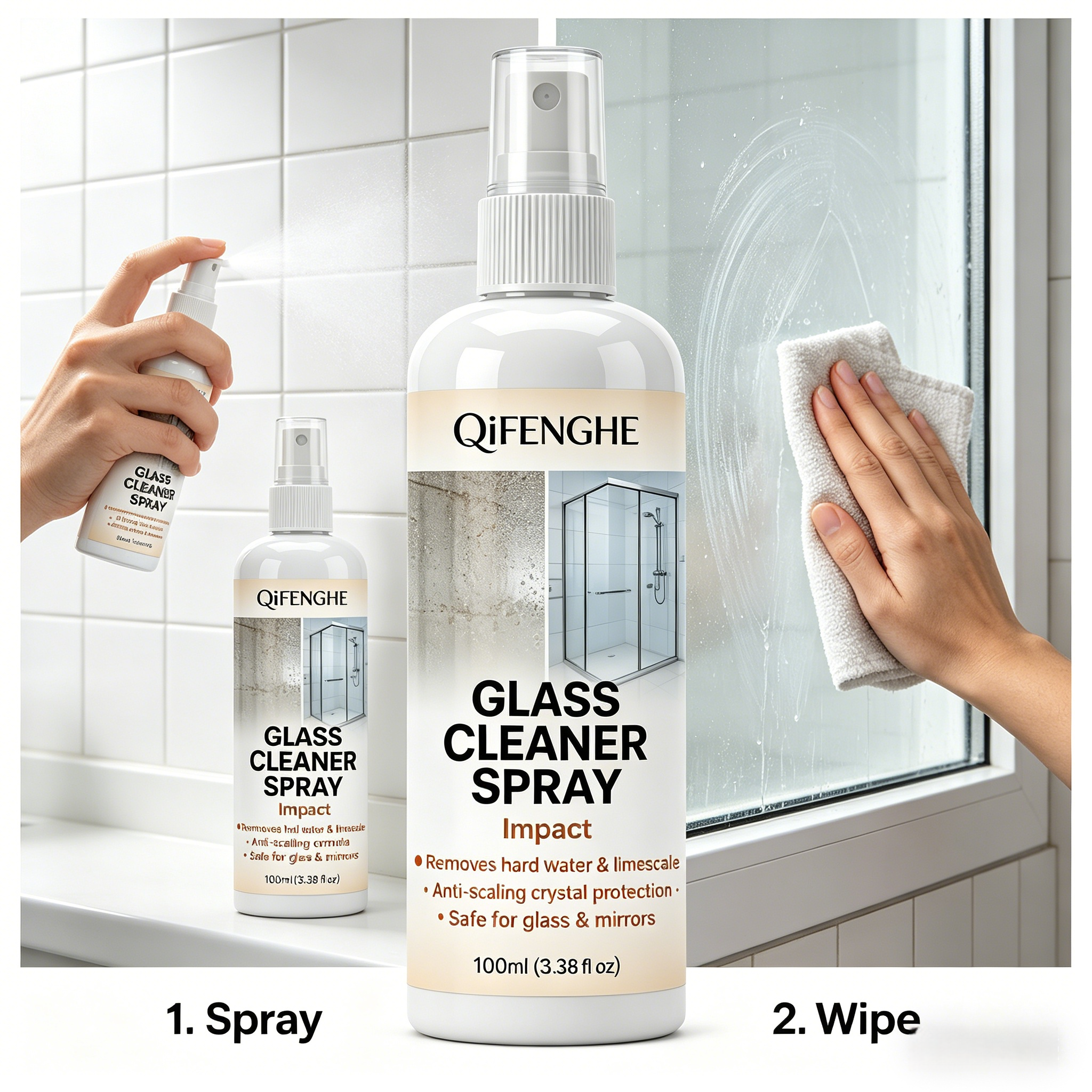 Instant Hard Water Stain Remov - Glass Cleaner Streak บทวิจารณ์และราคา