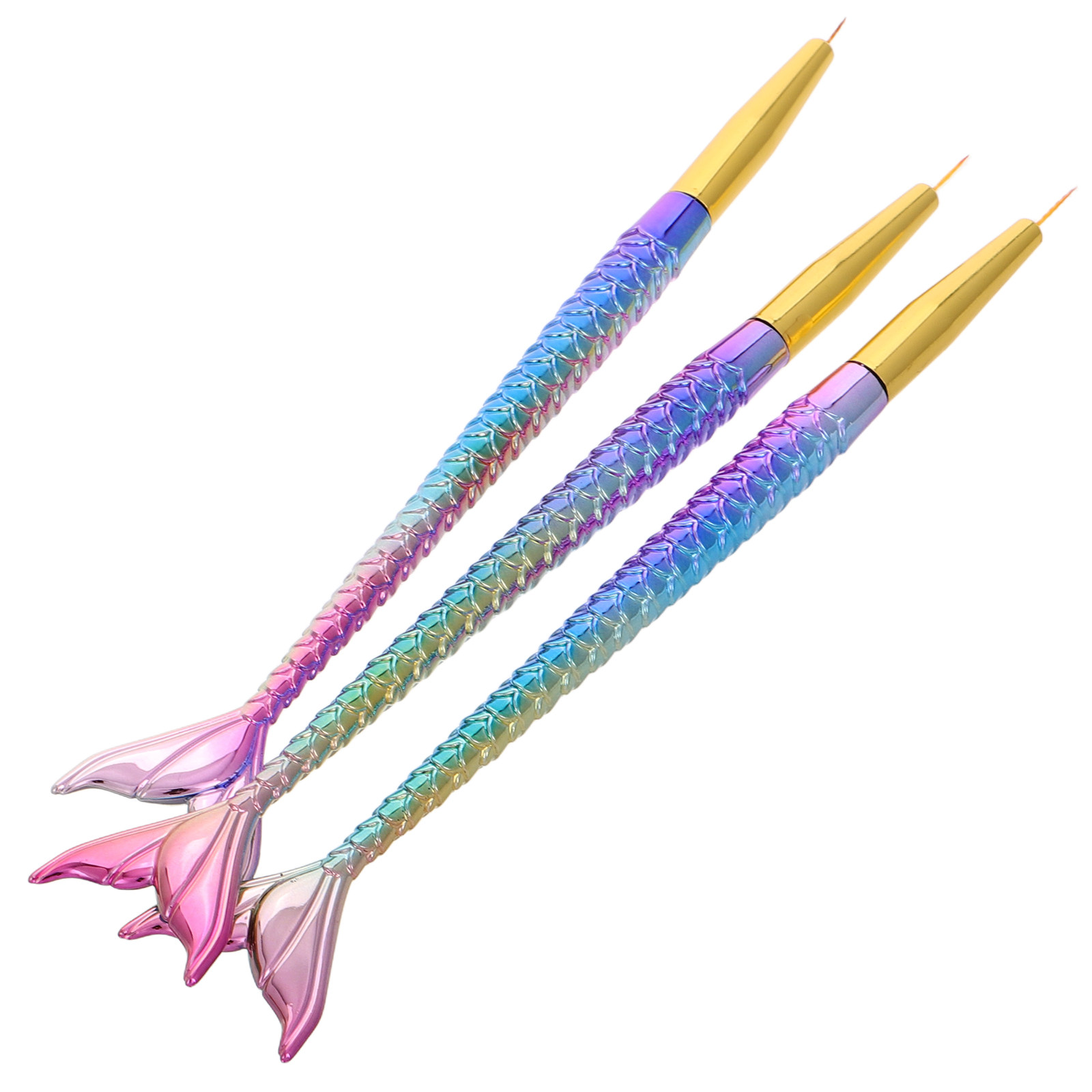 3Pcs Mermaid Tail Nail Art Lin - Detailing Brush Set บทวิจารณ์และราคา