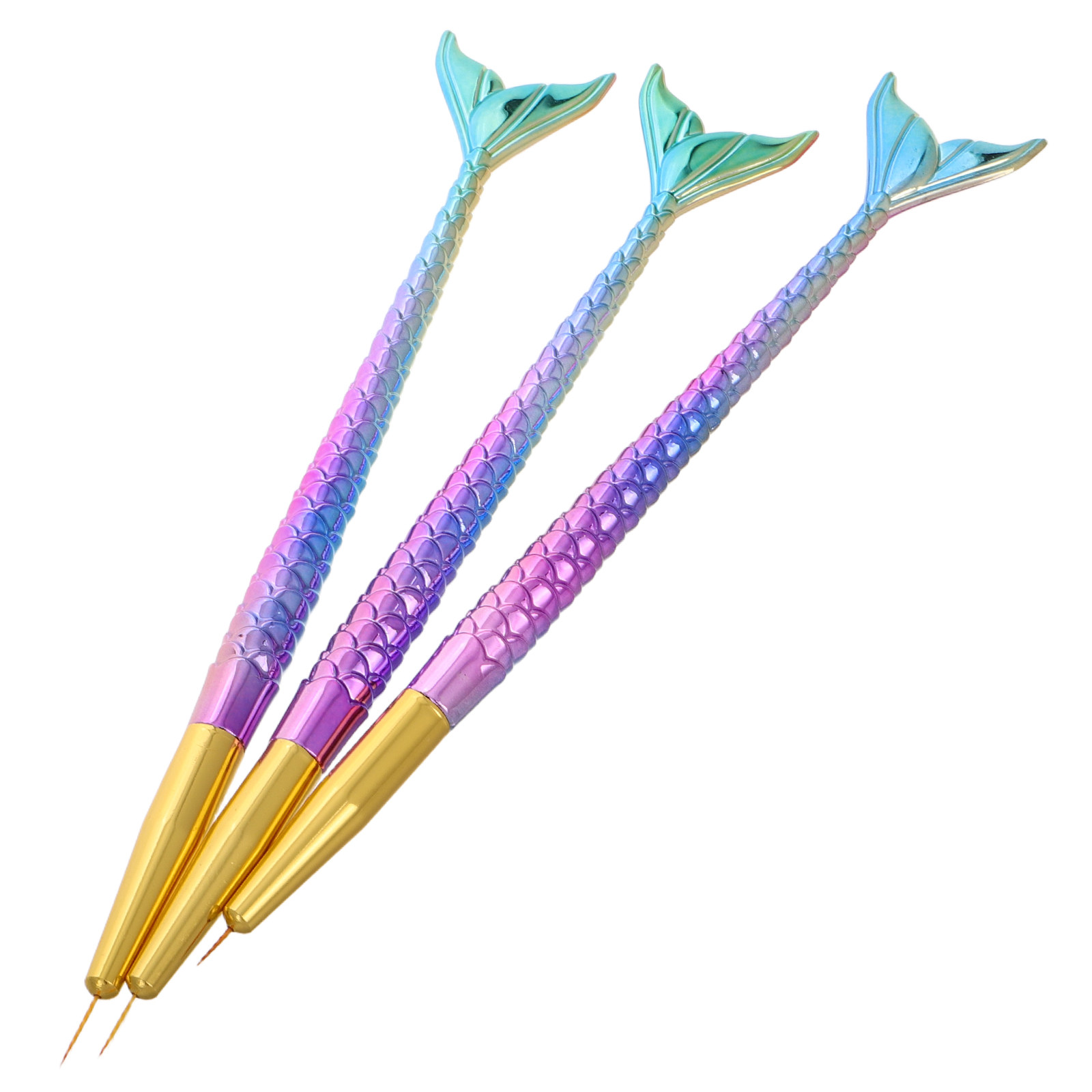 3Pcs Mermaid Tail Nail Art Lin - Detailing Brush Set บทวิจารณ์และราคา
