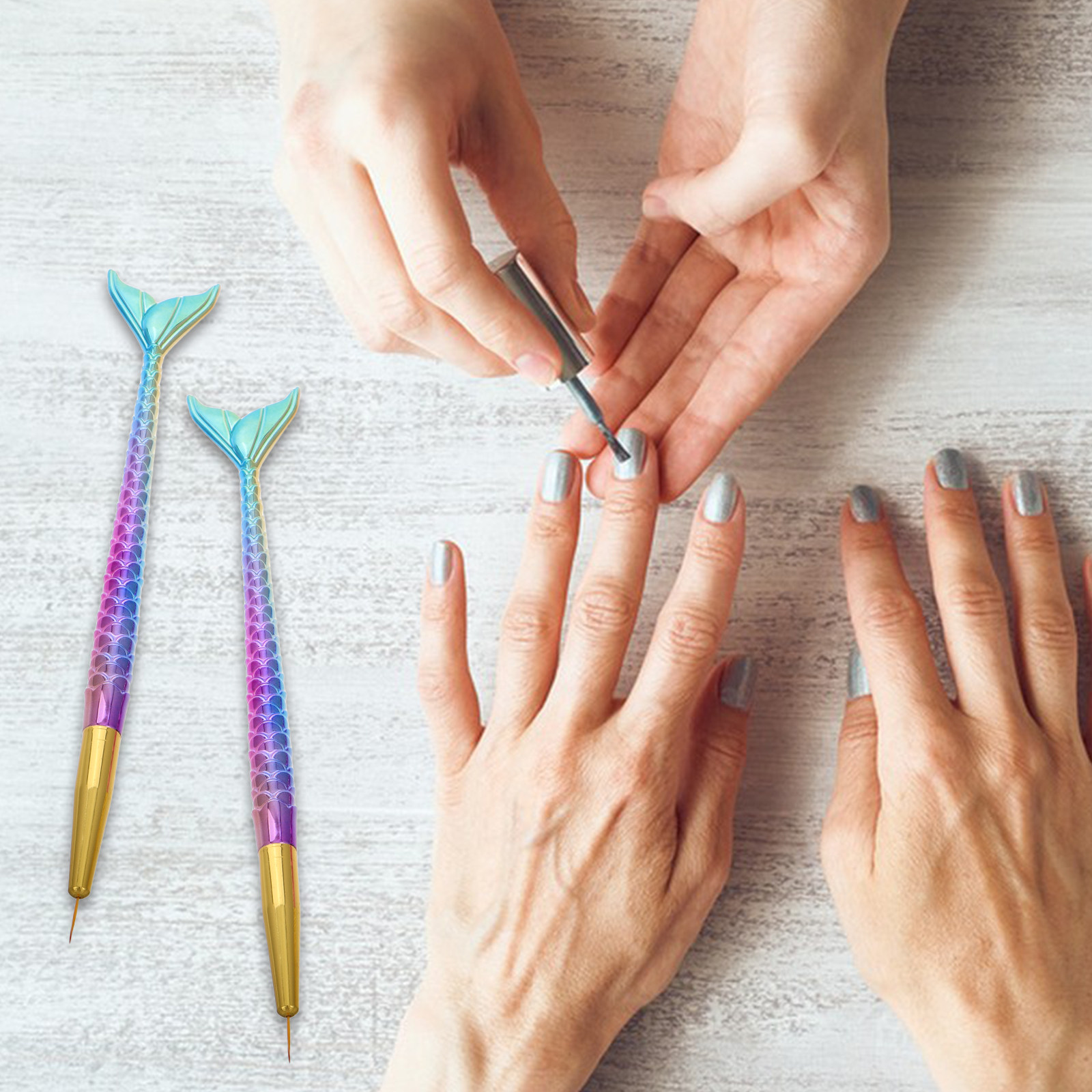 3Pcs Mermaid Tail Nail Art Lin - Detailing Brush Set บทวิจารณ์และราคา