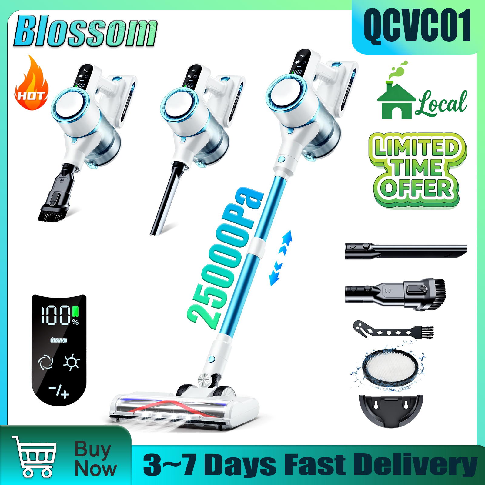 Blossom QCVC01 Wireless Vacuum - Car Cleaning Brush บทวิจารณ์และราคา
