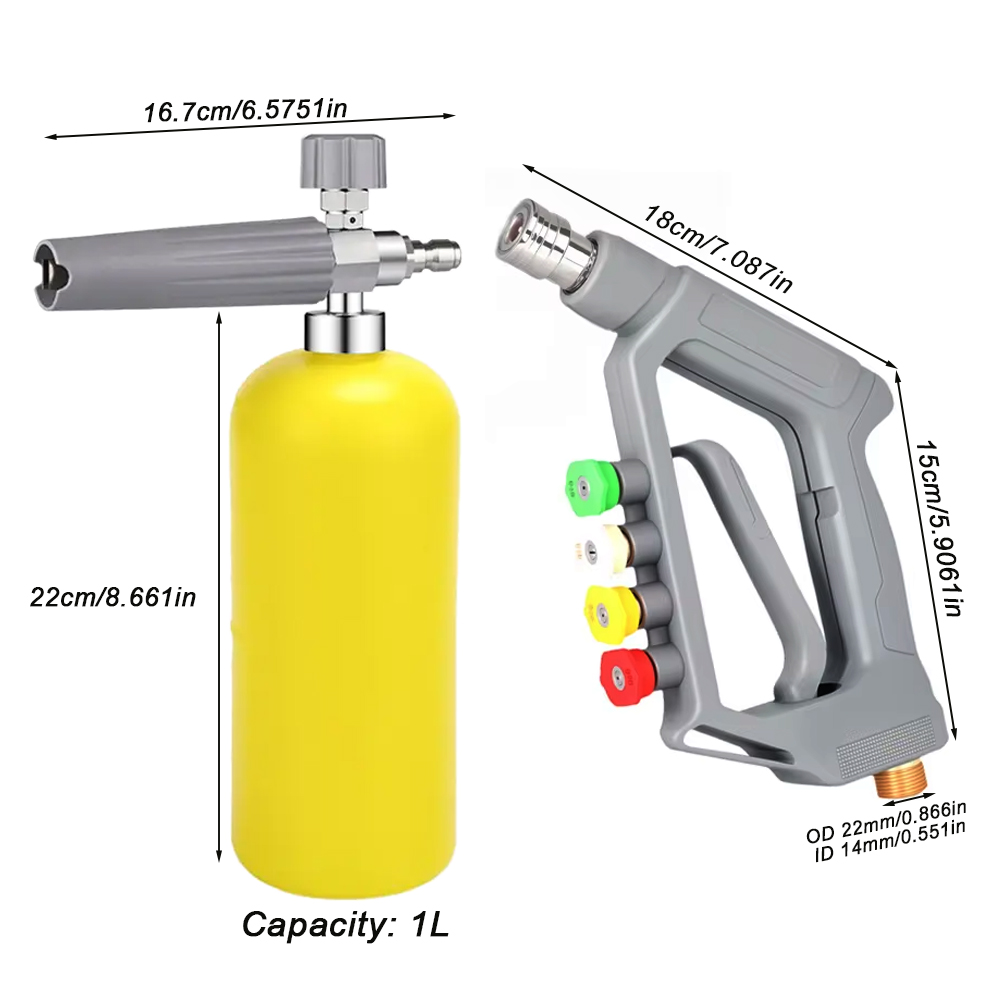5000psi High Pressure Car Wash - Foam Cannon Car Wash บทวิจารณ์และราคา