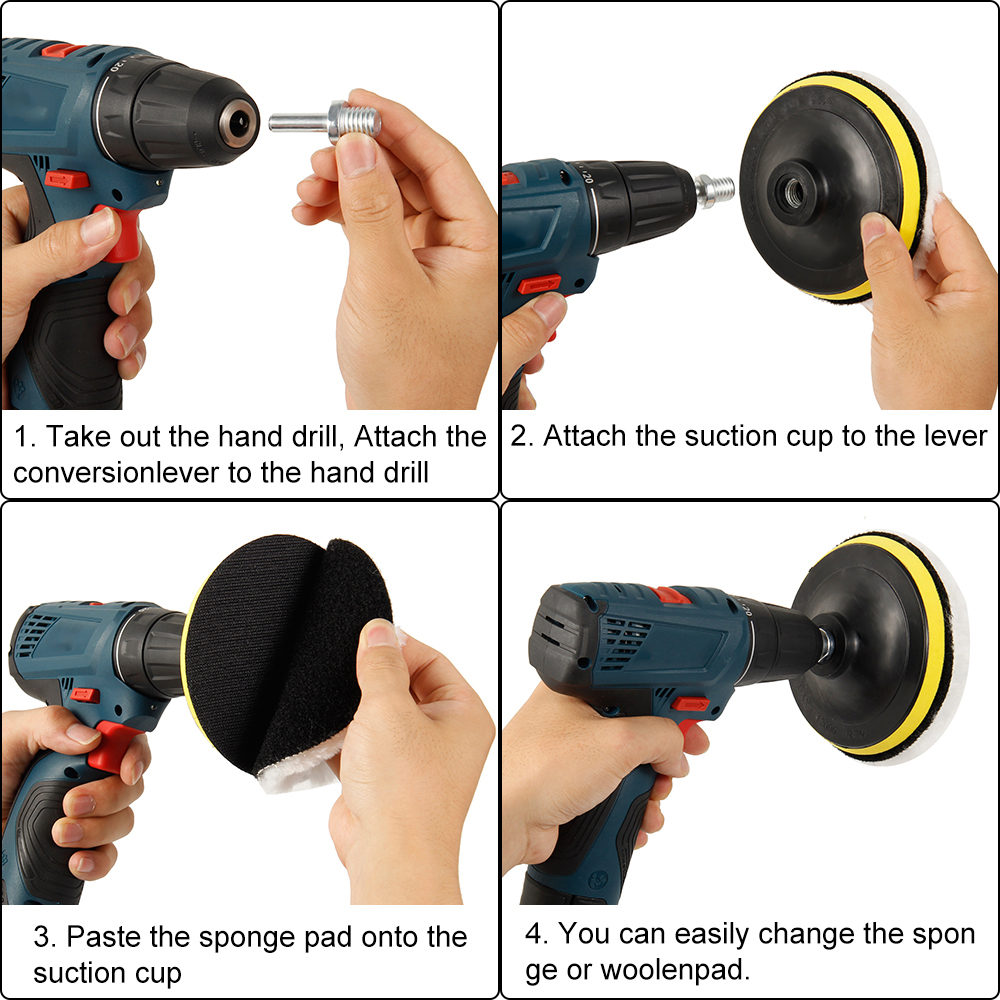 5pcs Car Polishing Pads Set 6  - Polish Pad Set Buffer บทวิจารณ์และราคา