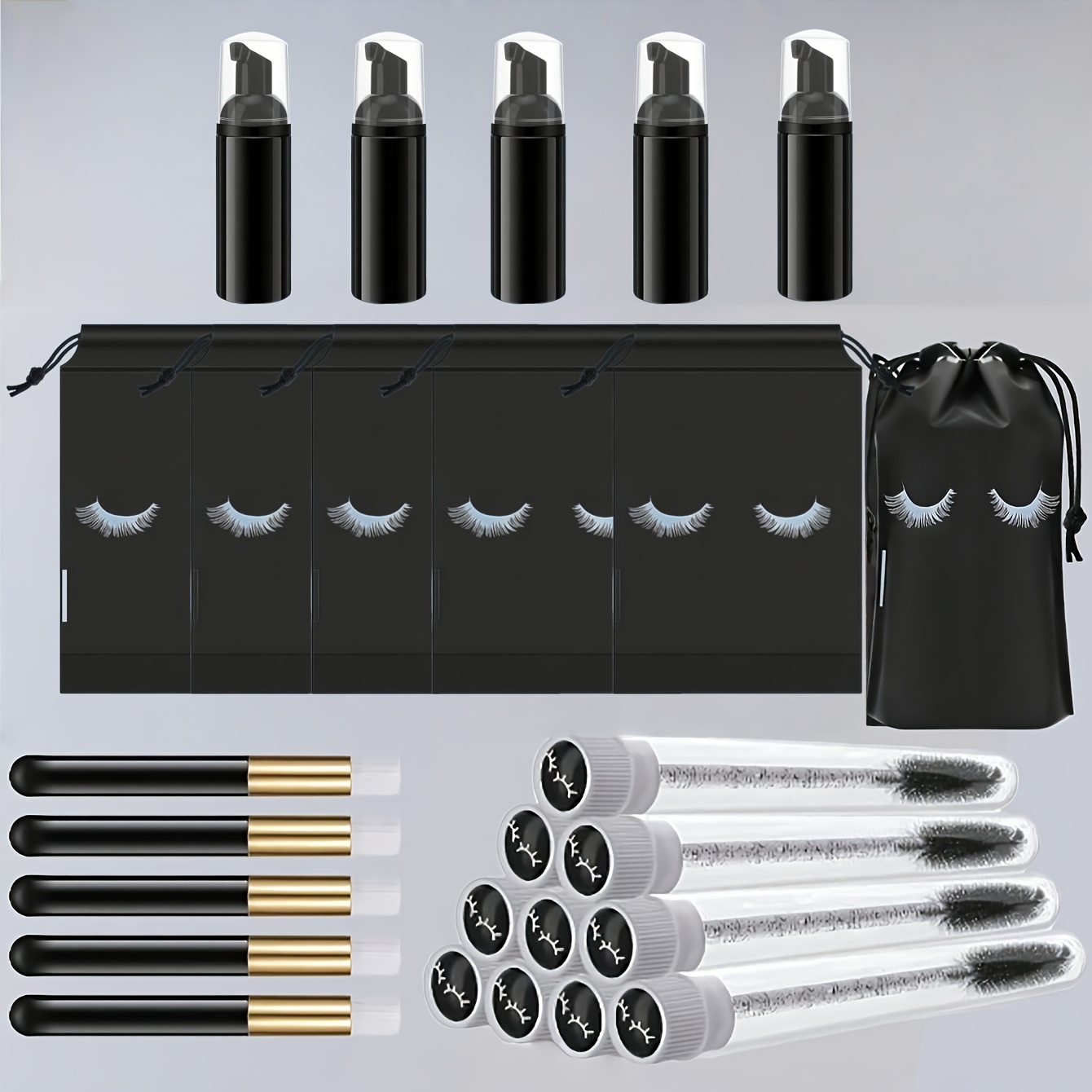 20Pcs Lash Care Kit - 5 Foam P - Detailing Brush Set บทวิจารณ์และราคา