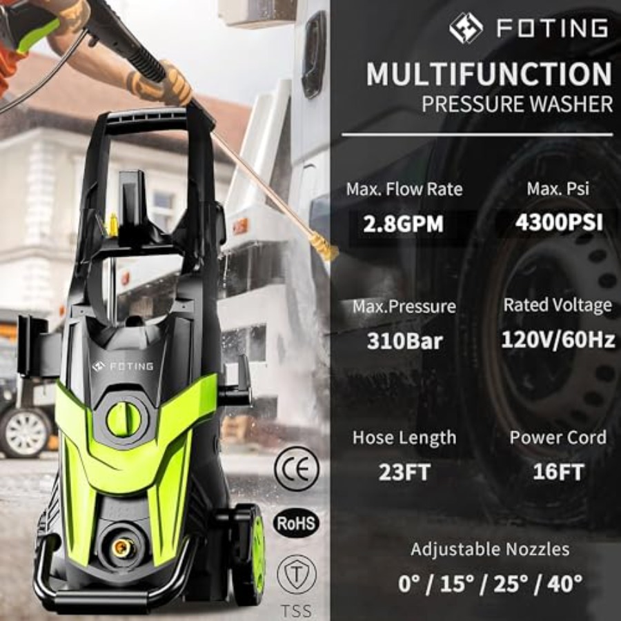 Power waher 4300PSI with 4 Qui - Foam Cannon Car Wash บทวิจารณ์และราคา