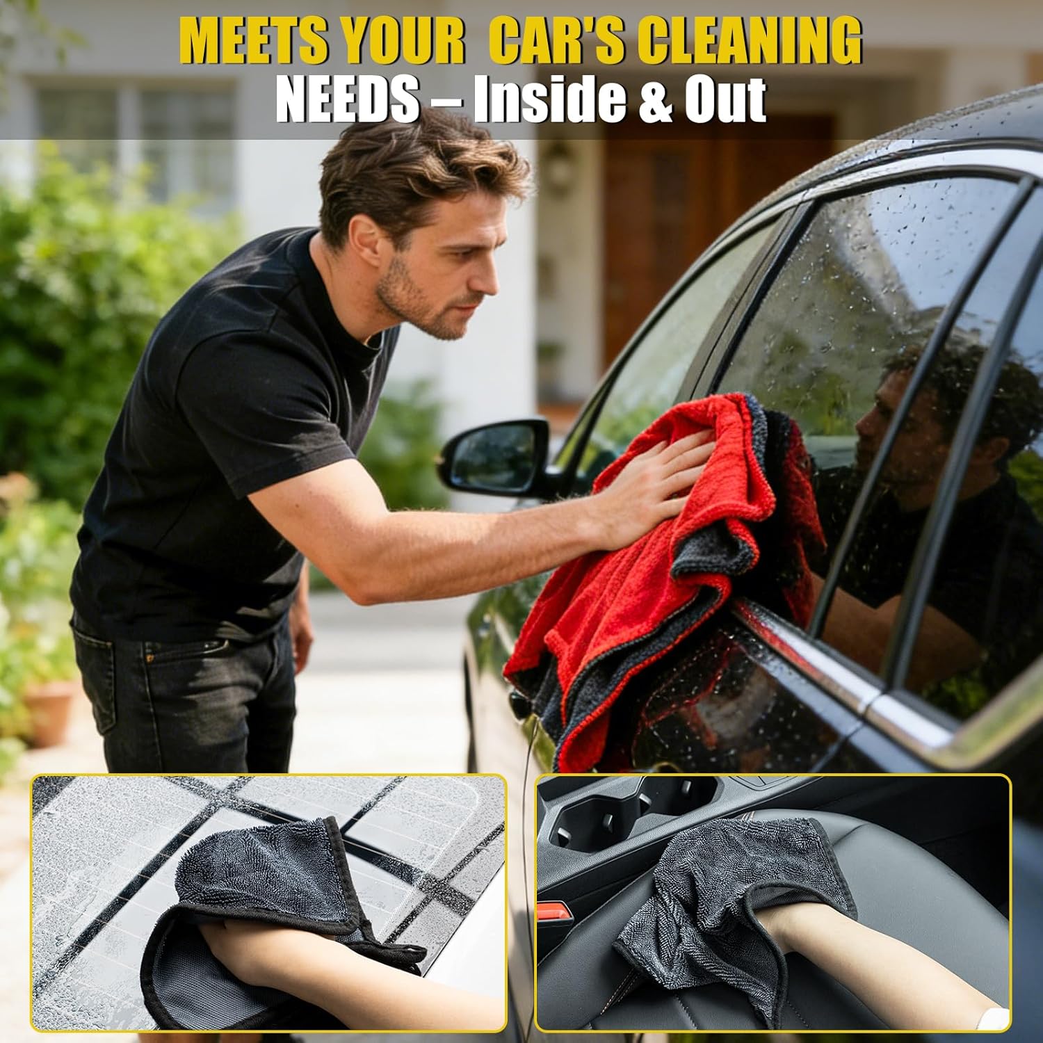 3-Pack Car Drying Towel Microf - Microfiber Towel Detailing บทวิจารณ์และราคา