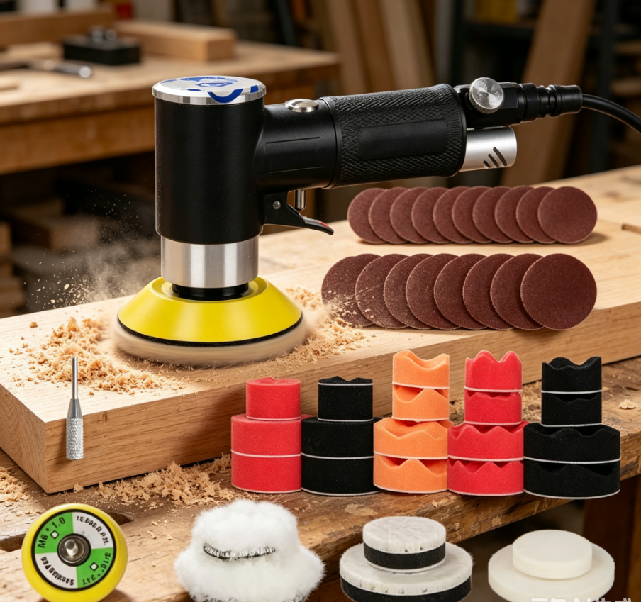 Air Sander Mini Pneumatic Grin - Polish Pad Set Buffer บทวิจารณ์และราคา