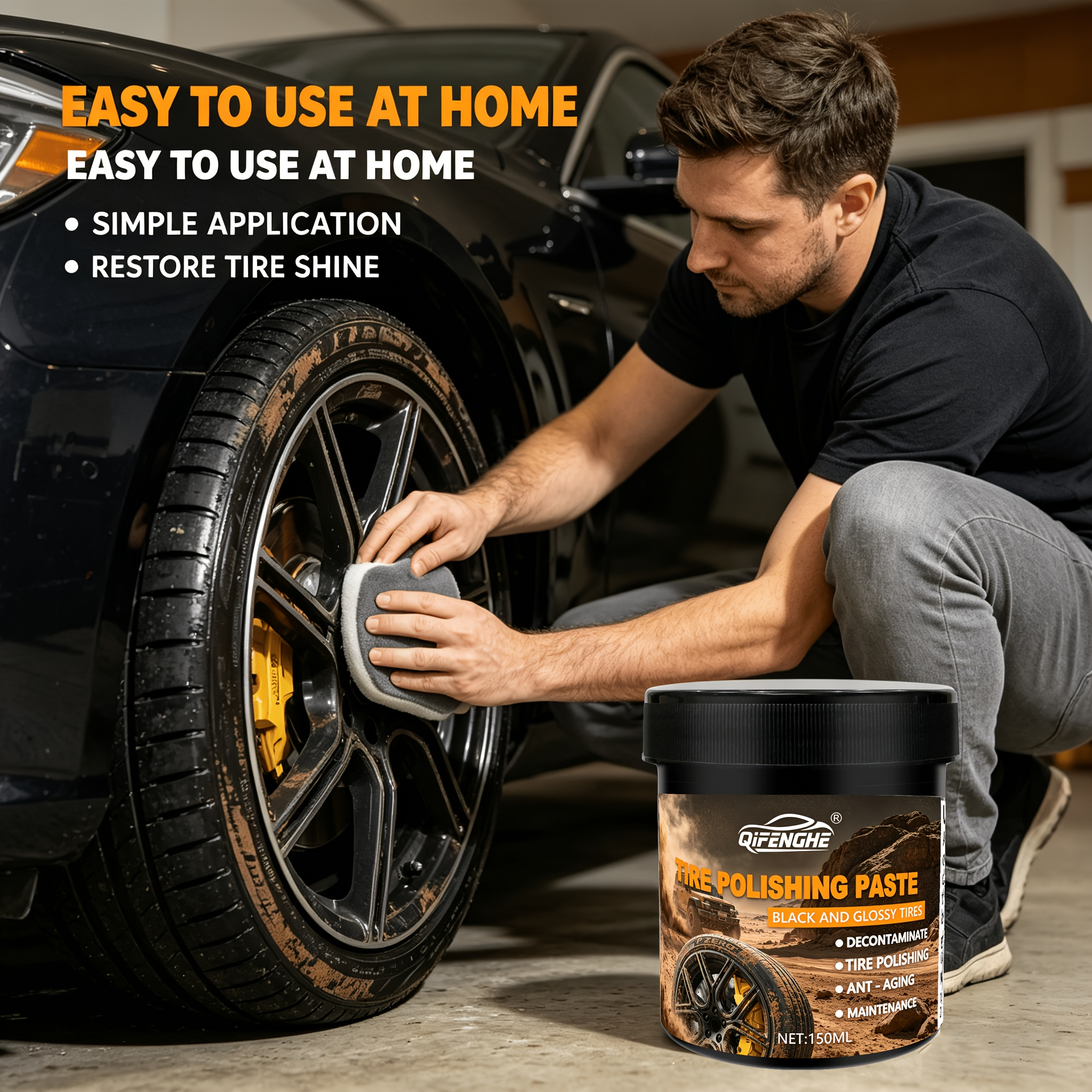 Car Tire Polish Paste Kit - Hi - Wax Applicator Pad บทวิจารณ์และราคา