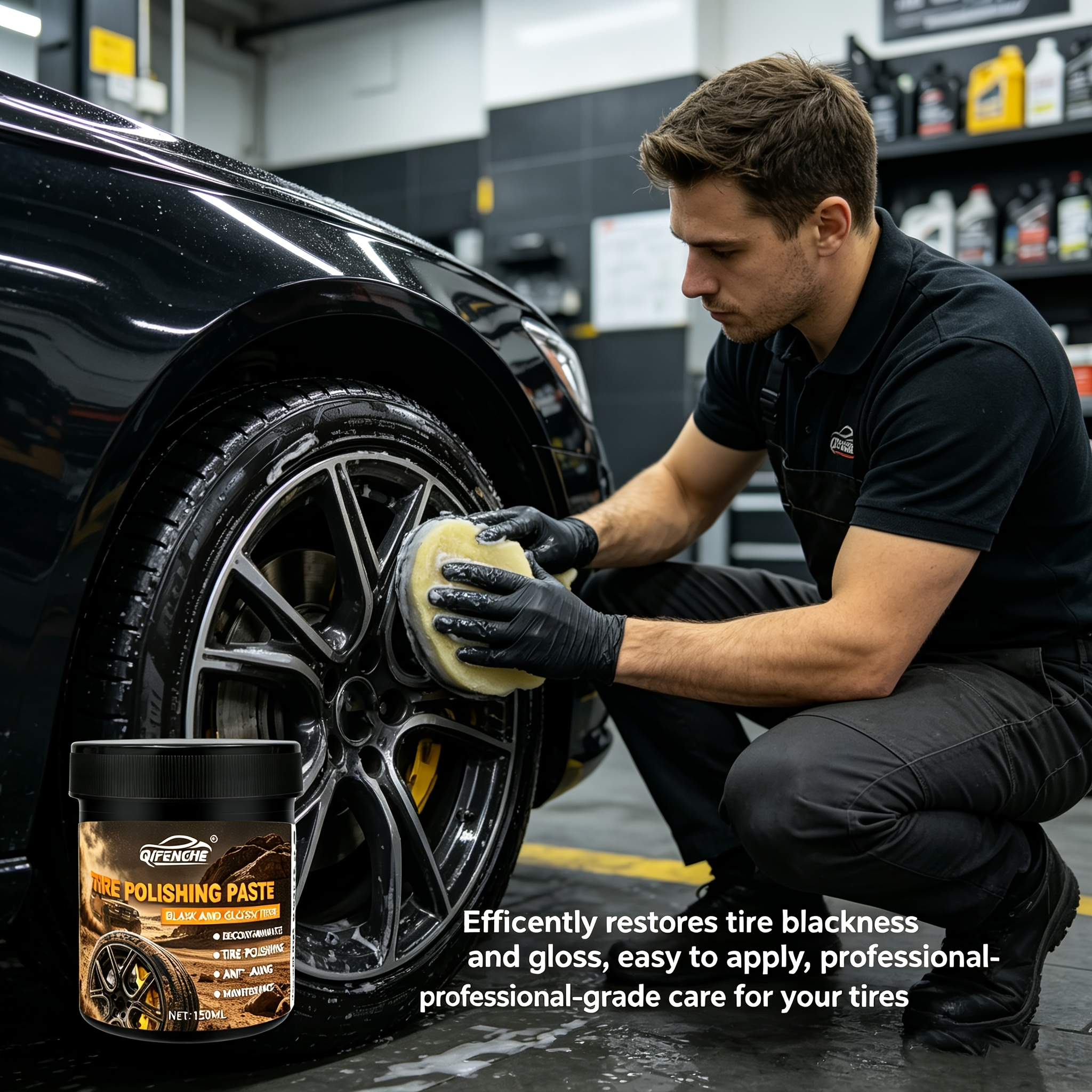Car Tire Polish Paste Kit - Hi - Wax Applicator Pad บทวิจารณ์และราคา