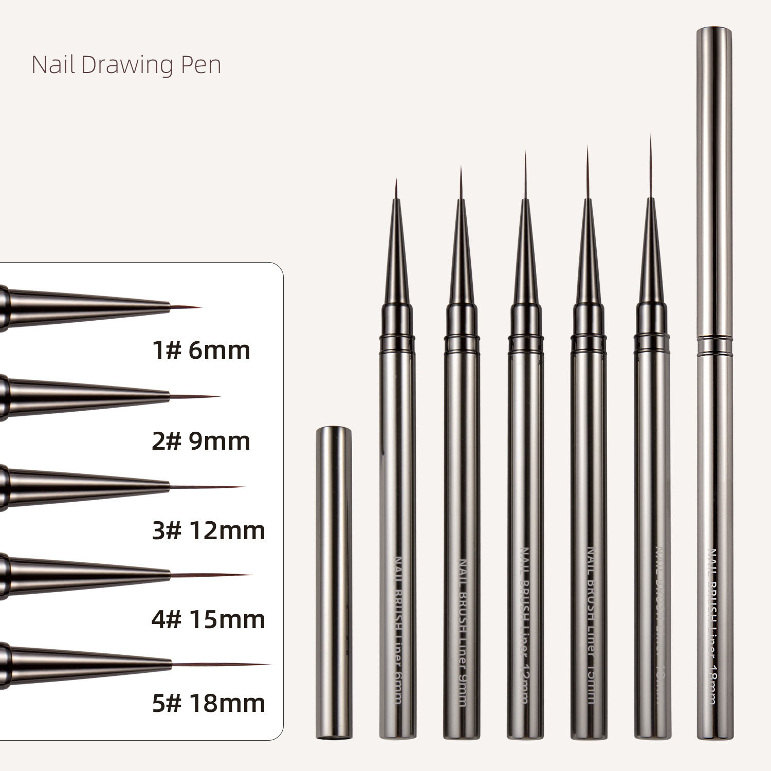 1/3/5pcs Nail Art Liner Brushe - Detailing Brush Set บทวิจารณ์และราคา