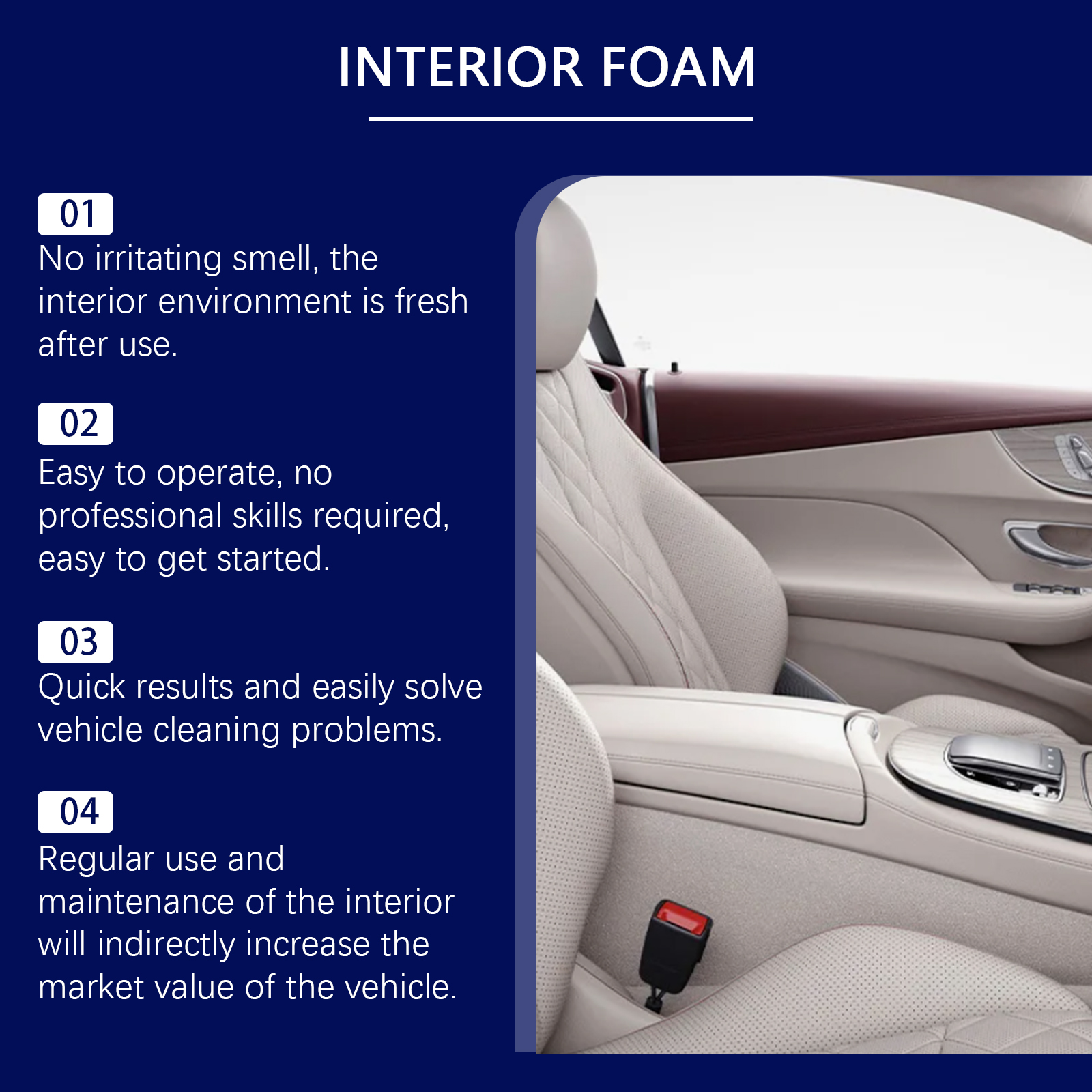 Multi-purpose Car Interior Foa - Seat Cleaner Fabric บทวิจารณ์และราคา