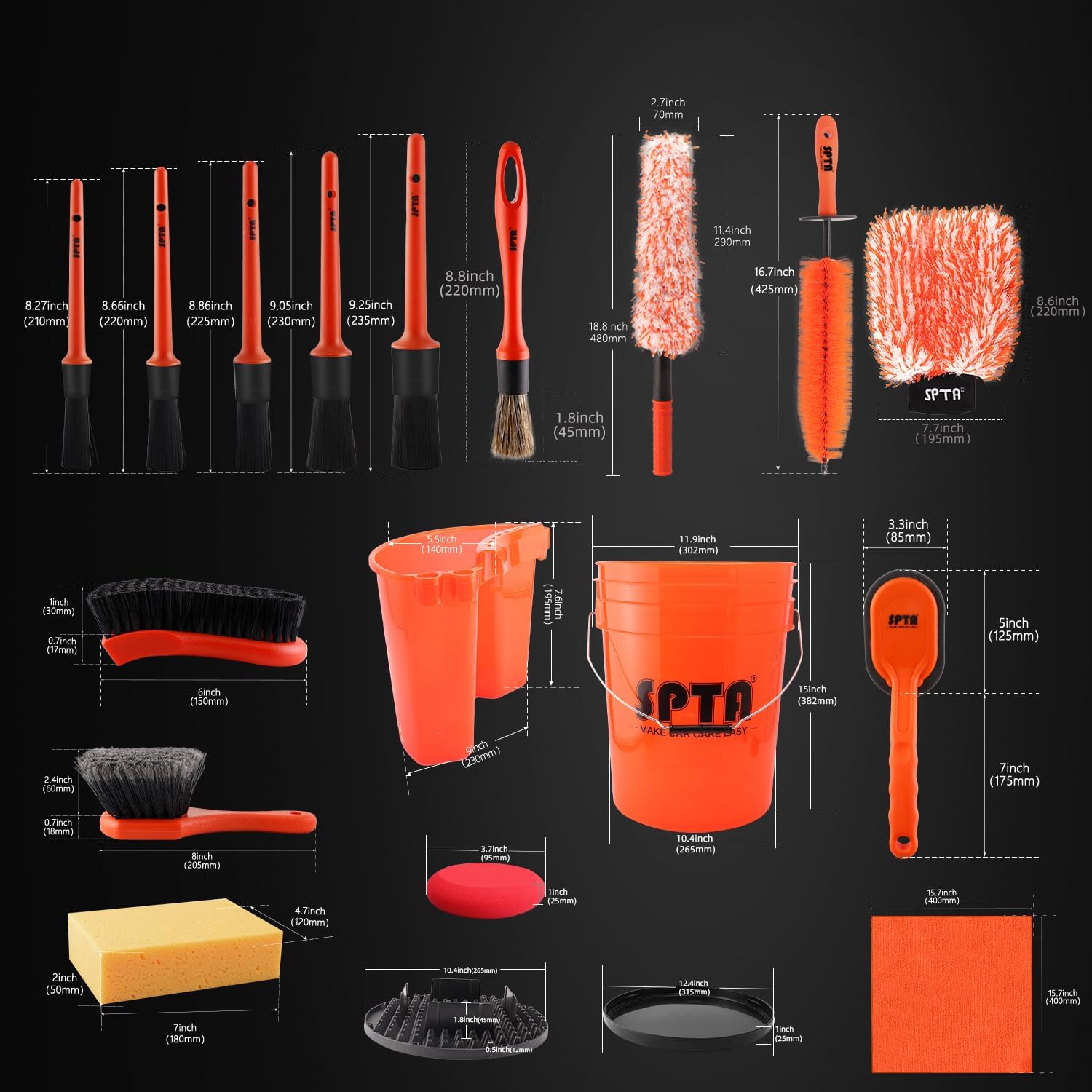 SPTA 33Pcs Car Wash 20L Bucket - Interior Detailing Kit บทวิจารณ์และราคา