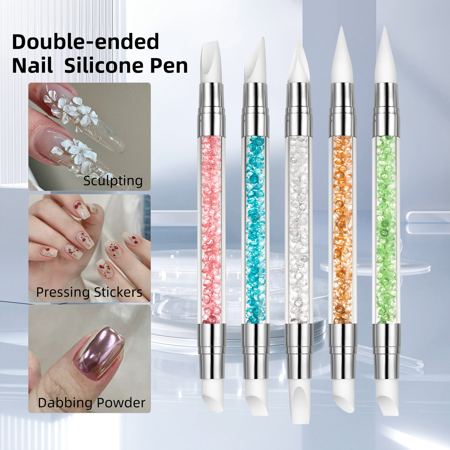 5PCS Double Head Silicone Nail - Wax Applicator Pad บทวิจารณ์และราคา