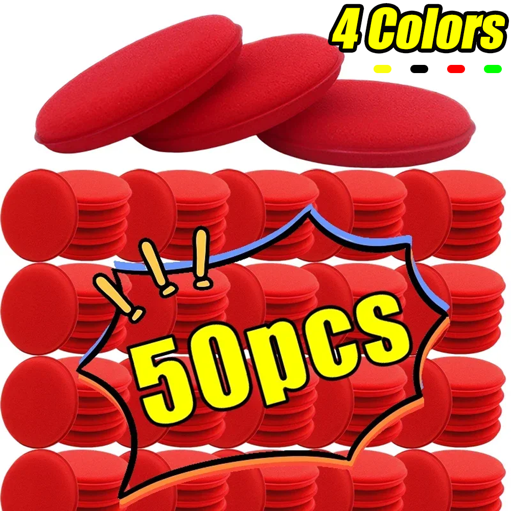 50pcs Round Car Ultra Soft Foa - Wax Applicator Pad บทวิจารณ์และราคา