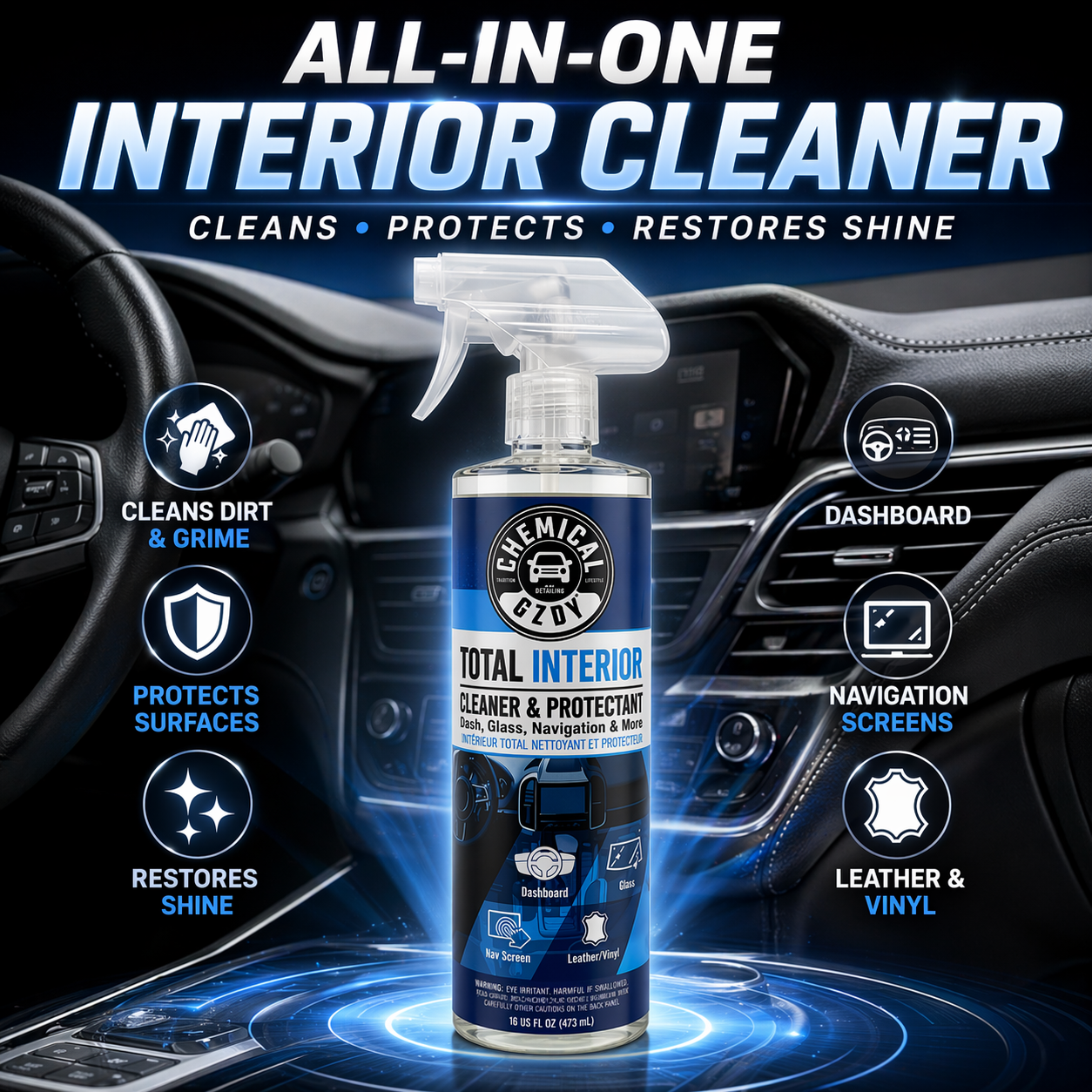 Total Interior Cleaner 473ml – - Leather Cleaner Interior บทวิจารณ์และราคา