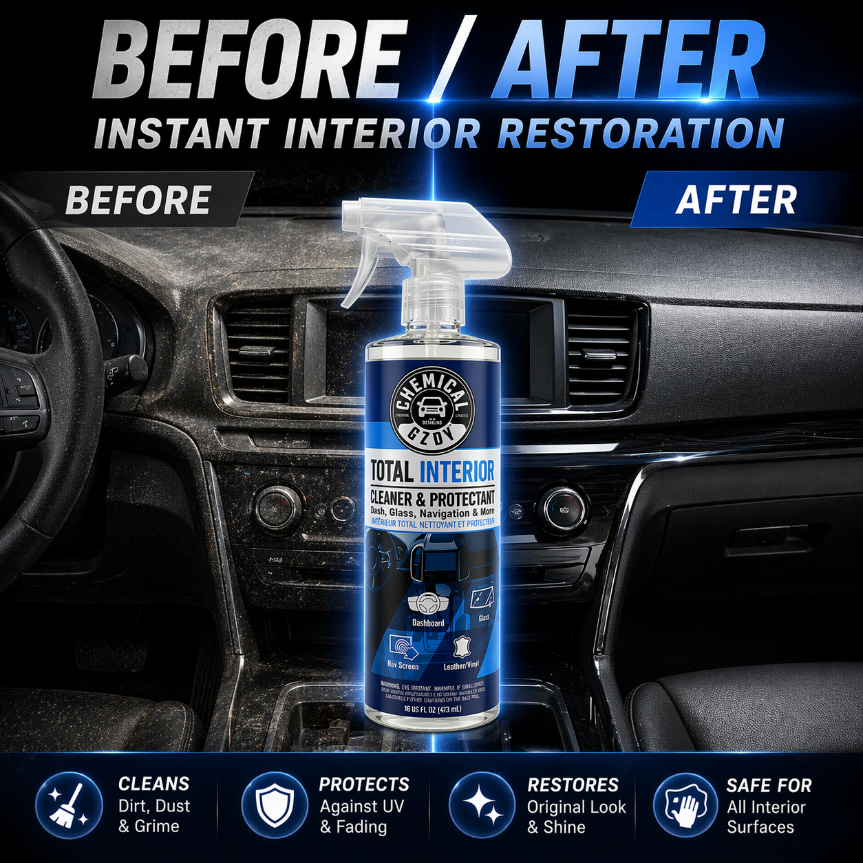 Total Interior Cleaner 473ml – - Leather Cleaner Interior บทวิจารณ์และราคา