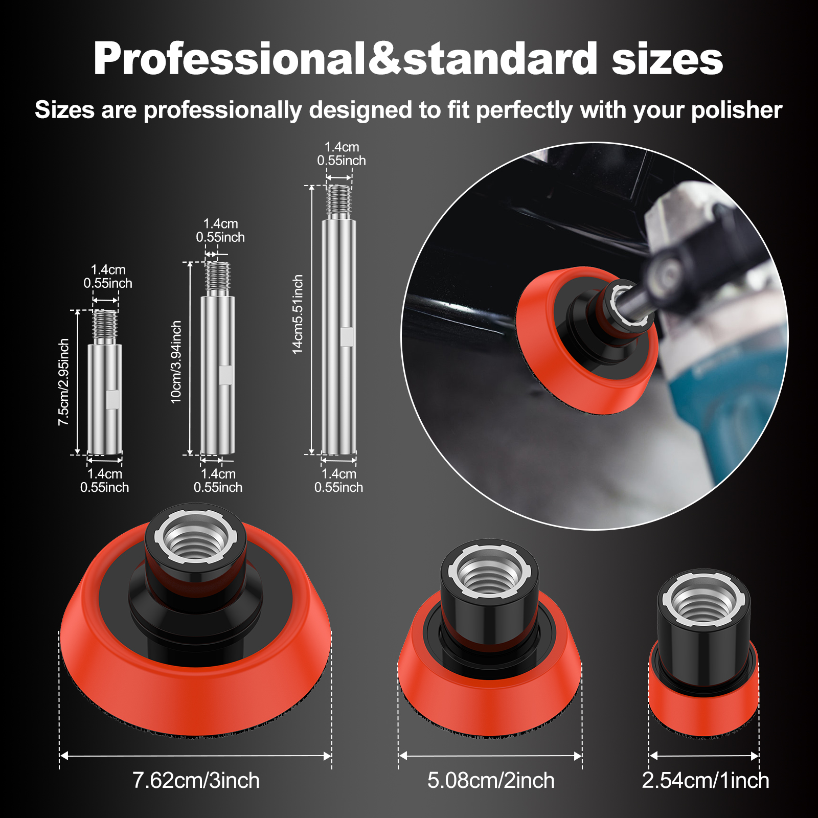 M14 Thread Polisher Extension  - Polish Pad Set Buffer บทวิจารณ์และราคา