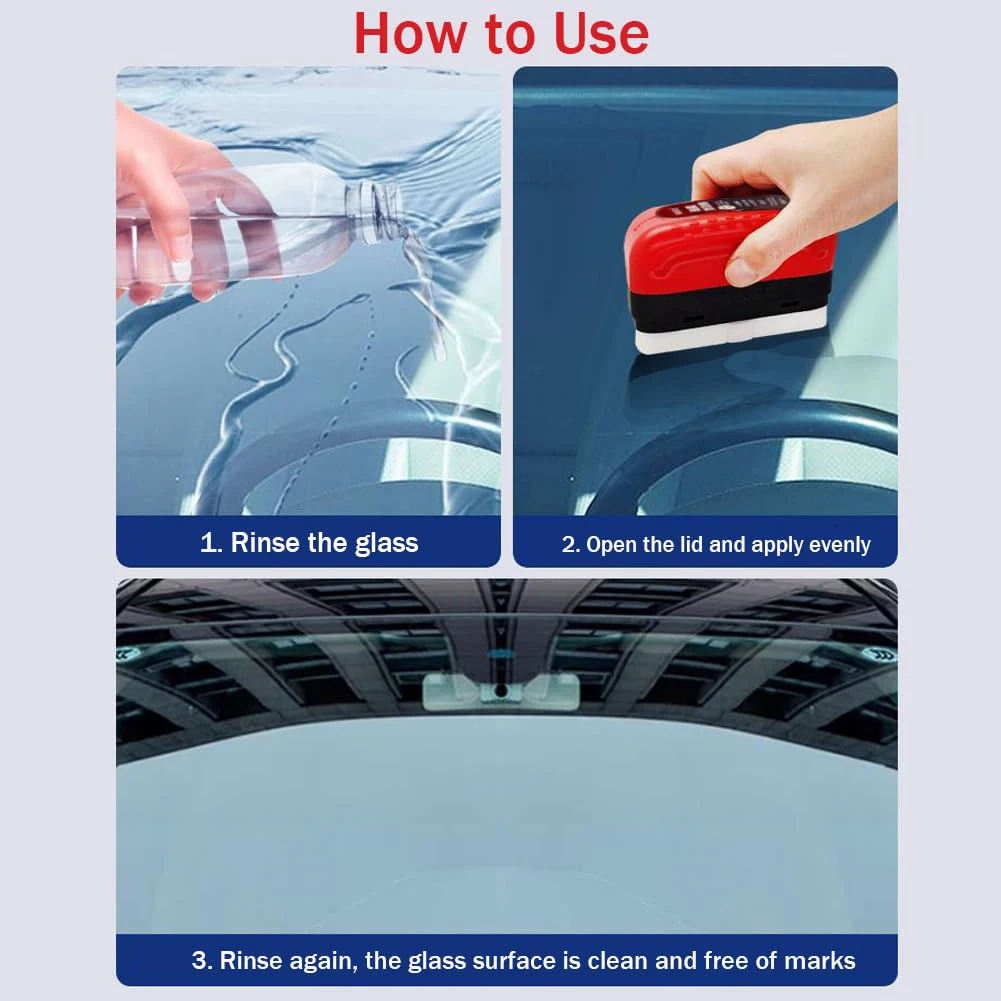 Car Glass Oil Film Remover Aut - Car Cleaning Brush บทวิจารณ์และราคา