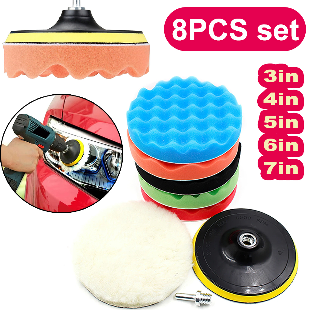 8Pcs Car Polishing Pads Kit 3/ - Polish Pad Set Buffer บทวิจารณ์และราคา