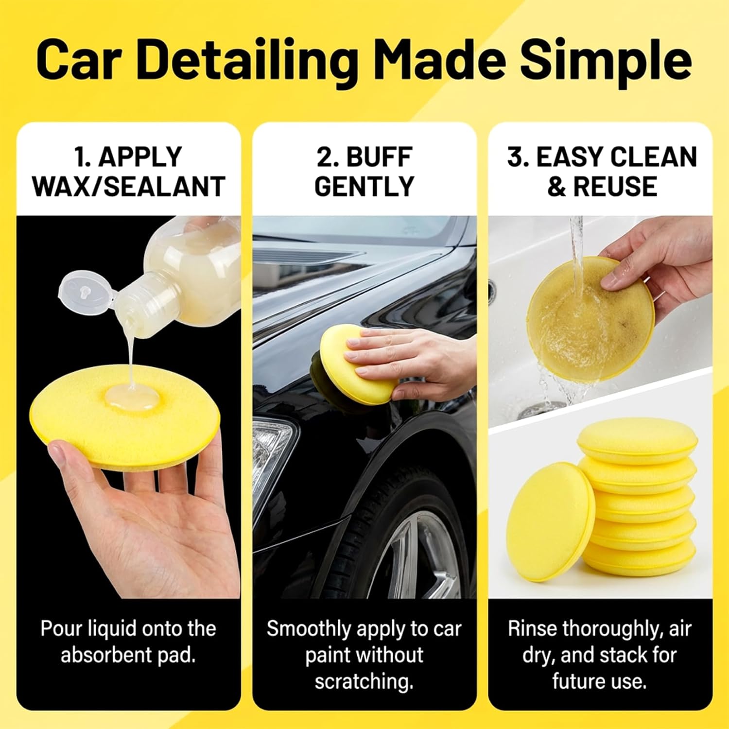 Foam Applicator Pads 4 Inch 12 - Wax Applicator Pad บทวิจารณ์และราคา