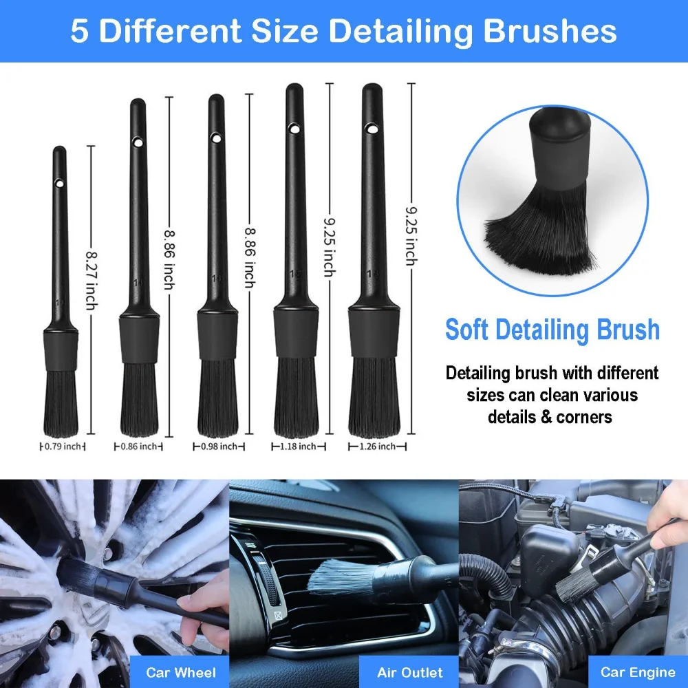 Car Wash Brush Set Detailing B - Dirt Brush Interior บทวิจารณ์และราคา