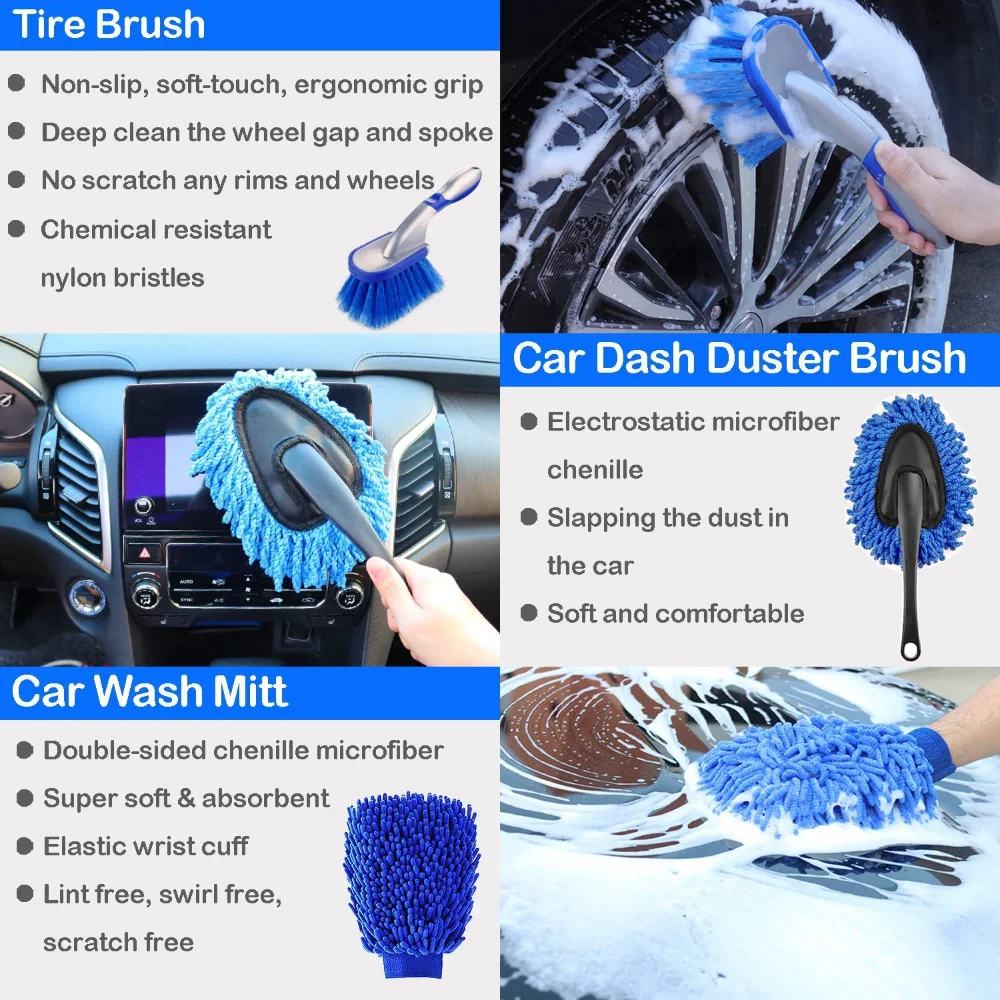 Car Wash Brush Set Detailing B - Dirt Brush Interior บทวิจารณ์และราคา